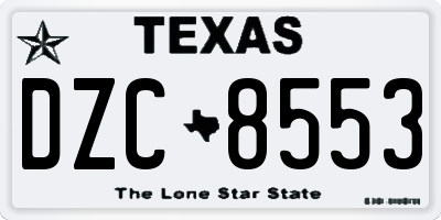 TX license plate DZC8553