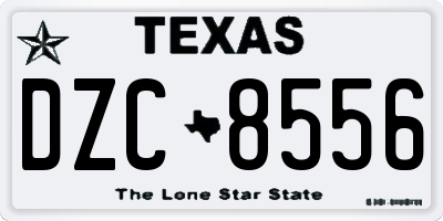 TX license plate DZC8556