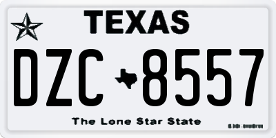 TX license plate DZC8557