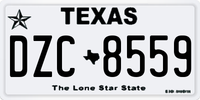 TX license plate DZC8559