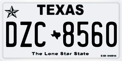 TX license plate DZC8560