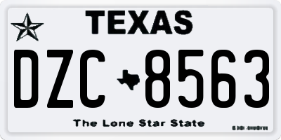 TX license plate DZC8563