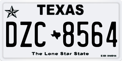 TX license plate DZC8564