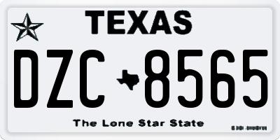 TX license plate DZC8565