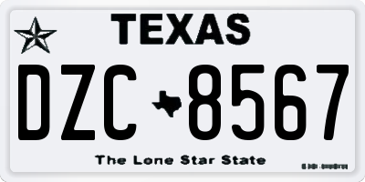 TX license plate DZC8567