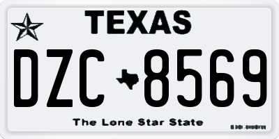 TX license plate DZC8569