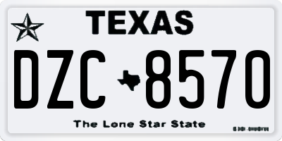 TX license plate DZC8570