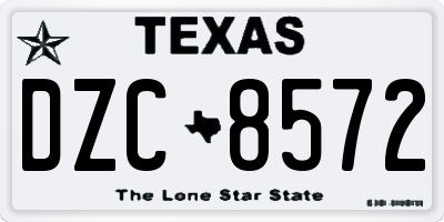 TX license plate DZC8572
