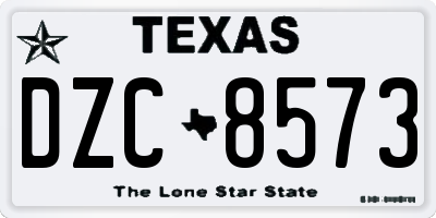 TX license plate DZC8573