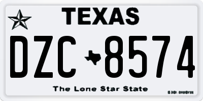 TX license plate DZC8574
