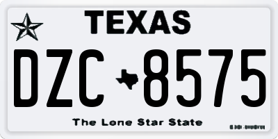 TX license plate DZC8575