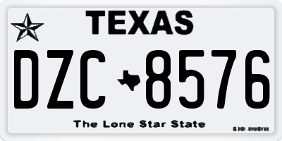 TX license plate DZC8576