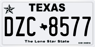 TX license plate DZC8577