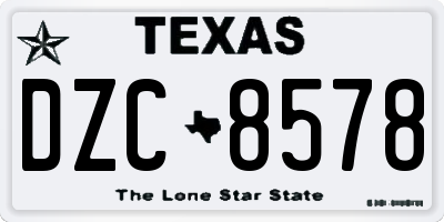 TX license plate DZC8578