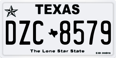 TX license plate DZC8579