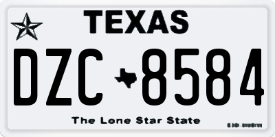 TX license plate DZC8584