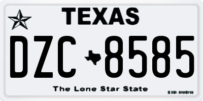 TX license plate DZC8585