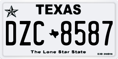TX license plate DZC8587