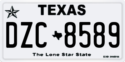 TX license plate DZC8589
