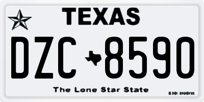TX license plate DZC8590