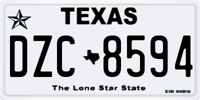 TX license plate DZC8594