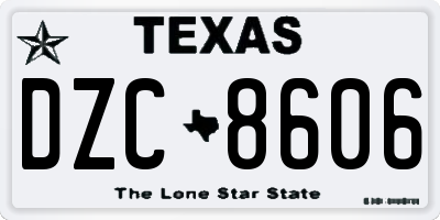 TX license plate DZC8606