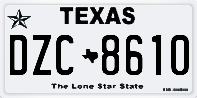 TX license plate DZC8610