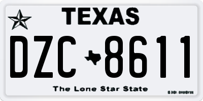 TX license plate DZC8611