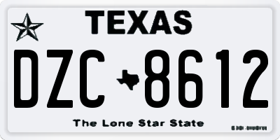 TX license plate DZC8612