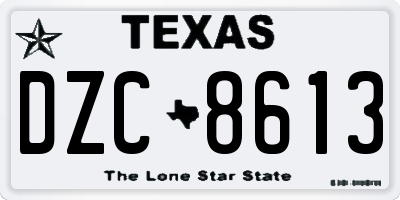 TX license plate DZC8613