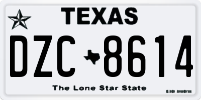 TX license plate DZC8614