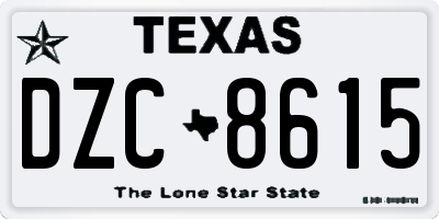 TX license plate DZC8615