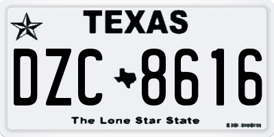 TX license plate DZC8616