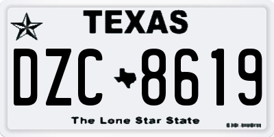 TX license plate DZC8619