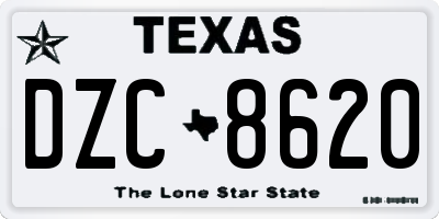 TX license plate DZC8620