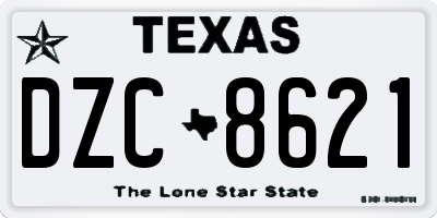 TX license plate DZC8621