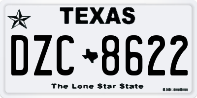 TX license plate DZC8622