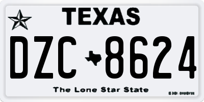 TX license plate DZC8624