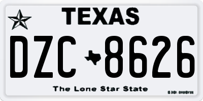 TX license plate DZC8626