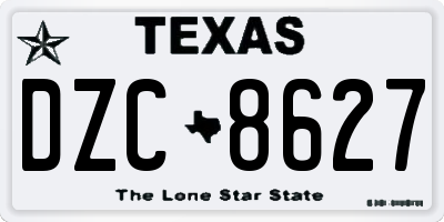 TX license plate DZC8627