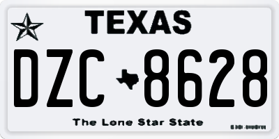 TX license plate DZC8628