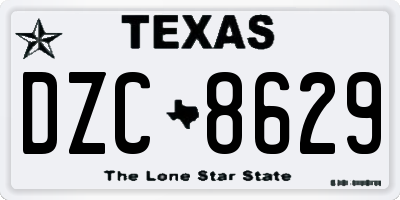 TX license plate DZC8629