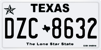 TX license plate DZC8632