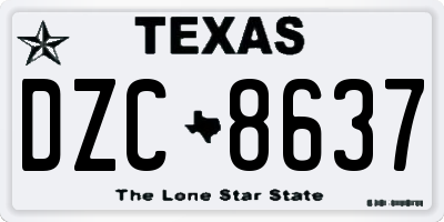 TX license plate DZC8637