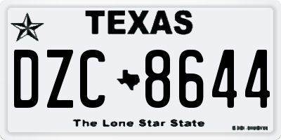 TX license plate DZC8644