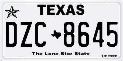 TX license plate DZC8645