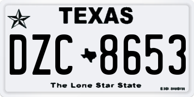 TX license plate DZC8653