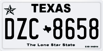 TX license plate DZC8658