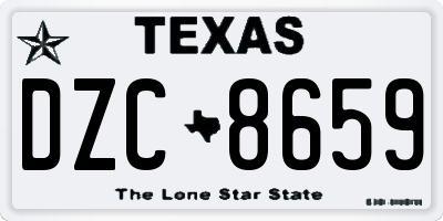 TX license plate DZC8659