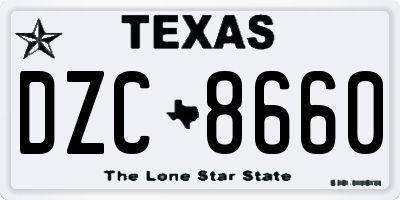 TX license plate DZC8660